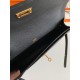 Replica Hermes Kelly Depeches 25 Pouch Black Epsom Calfskin