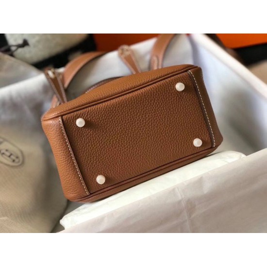 Replica Hermes Lindy Mini Bag Gold Clemence Calfskin