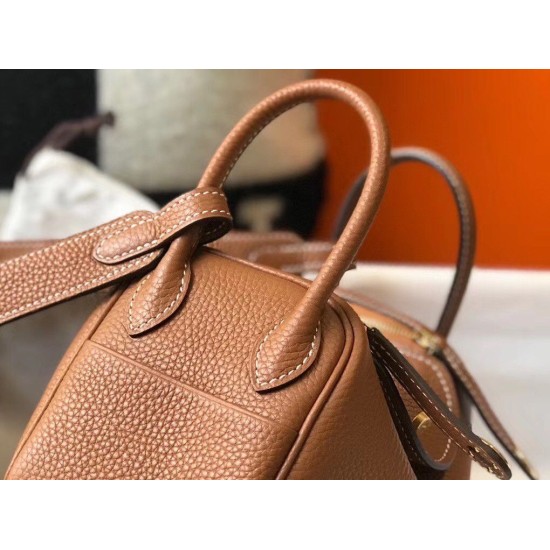 Replica Hermes Lindy Mini Bag Gold Clemence Calfskin