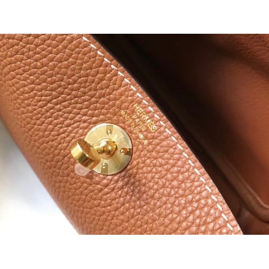 Replica Hermes Lindy Mini Bag Gold Clemence Calfskin