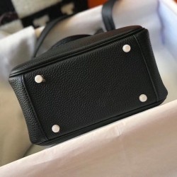 Replica Hermes Lindy Mini Bag Black Clemence Calfskin