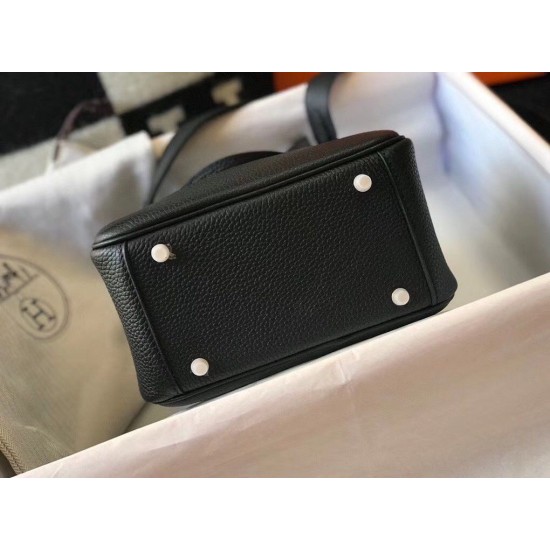 Replica Hermes Lindy Mini Bag Black Clemence Calfskin