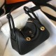 Replica Hermes Lindy Mini Bag Black Clemence Calfskin