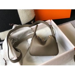 Replica Hermes Lindy Mini Bag Taupe Clemence Calfskin