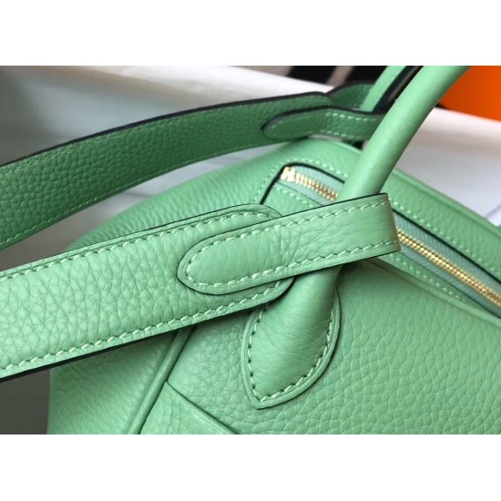 Replica Hermes Lindy Mini Bag Green Clemence Calfskin