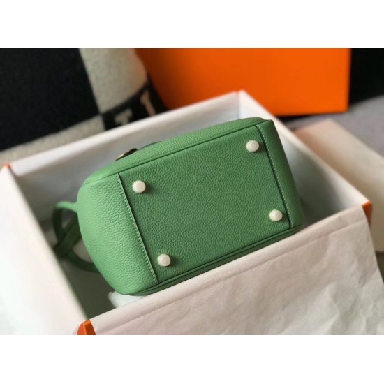Replica Hermes Lindy Mini Bag Green Clemence Calfskin