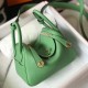 Replica Hermes Lindy Mini Bag Green Clemence Calfskin