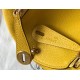 Fake Hermes Lindy Mini Bag Yellow Clemence Calfskin Replica