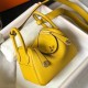 Fake Hermes Lindy Mini Bag Yellow Clemence Calfskin Replica