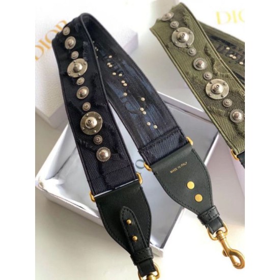 Replica Dior Shoulder Strap Camouflage Embroidered Canvas Blue