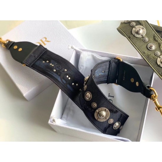 Replica Dior Shoulder Strap Camouflage Embroidered Canvas Blue