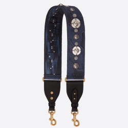Replica Dior Shoulder Strap Camouflage Embroidered Canvas Blue