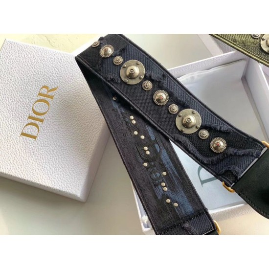 Replica Dior Shoulder Strap Camouflage Embroidered Canvas Blue
