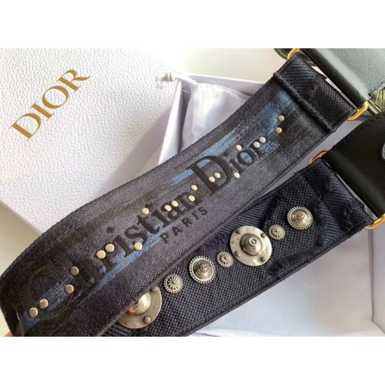 Replica Dior Shoulder Strap Camouflage Embroidered Canvas Blue