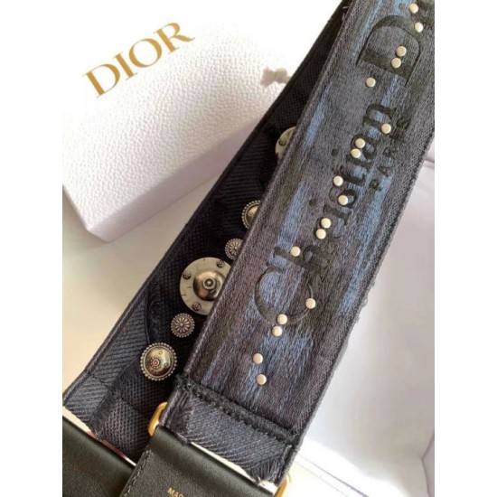 Replica Dior Shoulder Strap Camouflage Embroidered Canvas Blue