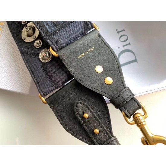 Replica Dior Shoulder Strap Camouflage Embroidered Canvas Blue
