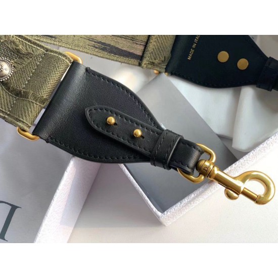 Fake Dior Shoulder Strap Camouflage Embroidered Canvas Green Replica