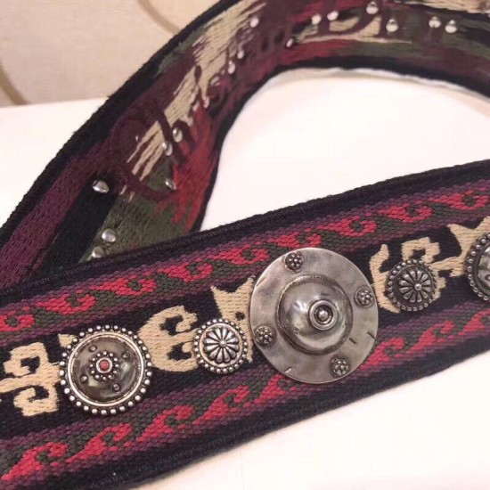 Fake Dior Canvas Bohemian-inspired Strap Red Replica
