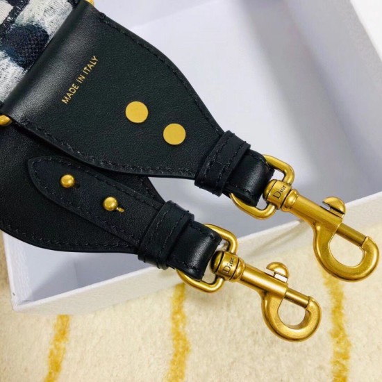 Fake Dior Blue Multicolor Tie Dior Embroidery Shoulder Strap Replica