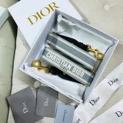 Replica Dior Embroidery Adjustable Shoulder Strap Grey
