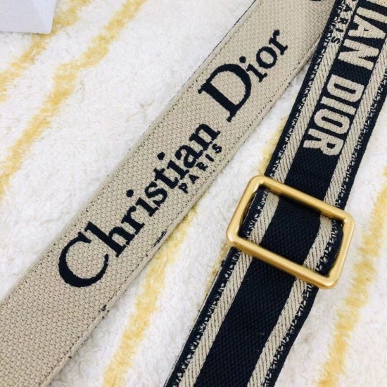 Replica Dior  Embroidery Adjustable Shoulder Strap Black