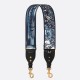 Replica Dior Shoulder Strap with Ring In Blue Dior Palms Embroidery