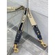 Replica Dior Adjustable Shoulder Strap with Ring Embroidery Canvas Blue