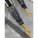 Replica Dior Adjustable Shoulder Strap with Ring Embroidery Canvas Blue