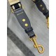 Replica Dior Adjustable Shoulder Strap with Ring Embroidery Canvas Blue