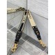 Fake Dior Adjustable Shoulder Strap with Ring Embroidery Canvas Black Replica