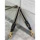Fake Dior Adjustable Shoulder Strap with Ring Embroidery Canvas Black Replica