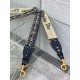 Replica Dior Shoulder Strap with Ring Oblique Embroidery with Medallions Blue