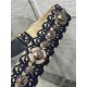 Replica Dior Shoulder Strap with Ring Oblique Embroidery with Medallions Blue
