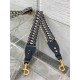 Replica Dior Adjustable Shoulder Strap with Ring Oblique Embroidery Blue
