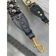 Replica Dior Adjustable Shoulder Strap with Ring Oblique Embroidery Blue