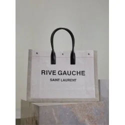 YSL Saint Laurent Rive Gauche Beige Tote Bag