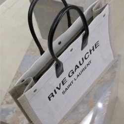 YSL Saint Laurent Rive Gauche Beige Tote Bag