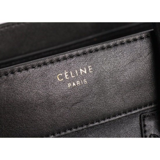 Replica Celine Micro Luggage Bag In Black Calfskin