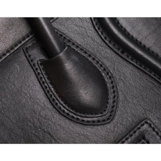 Replica Celine Micro Luggage Bag In Black Calfskin