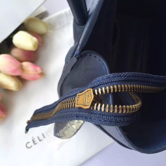 Replica Celine Micro Luggage Bag In Navy Blue Calfskin