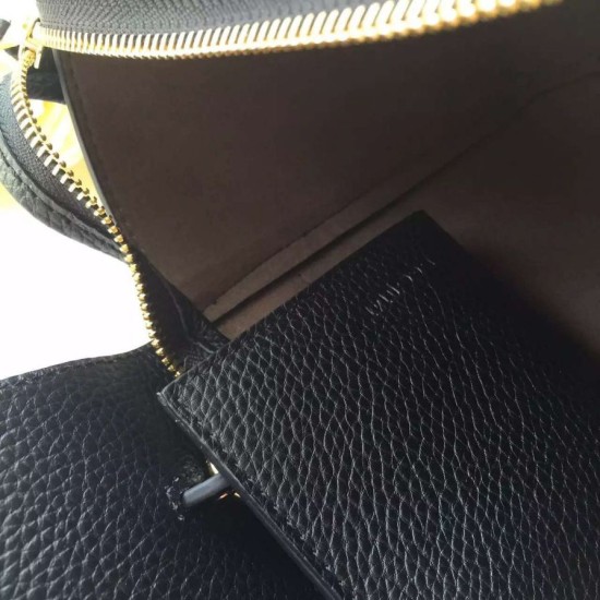 Replica Celine Mini Belt Tote Bag In Black Grained Leather
