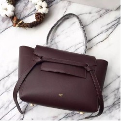 Replica Celine Mini Belt Tote Bag In Burgundy Calfskin