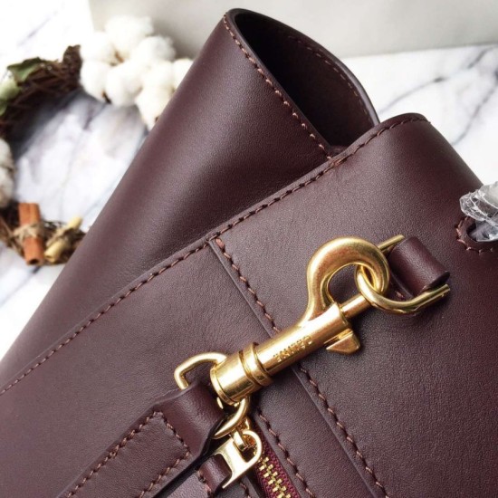 Replica Celine Mini Belt Tote Bag In Burgundy Calfskin