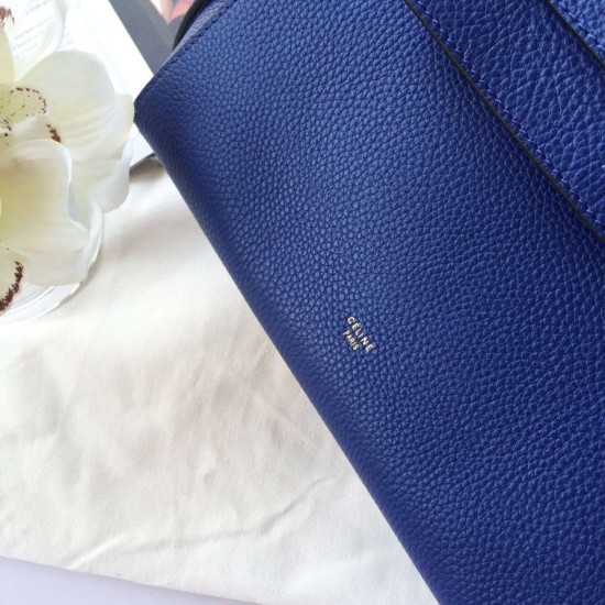 Replica Celine Mini Belt Tote Bag In Indigo Grained Leather