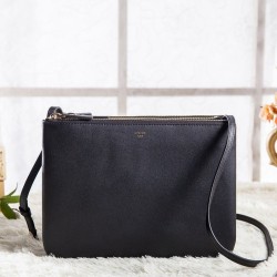 Replica Celine Large Trio Crossbody Bag In Black Calfskin