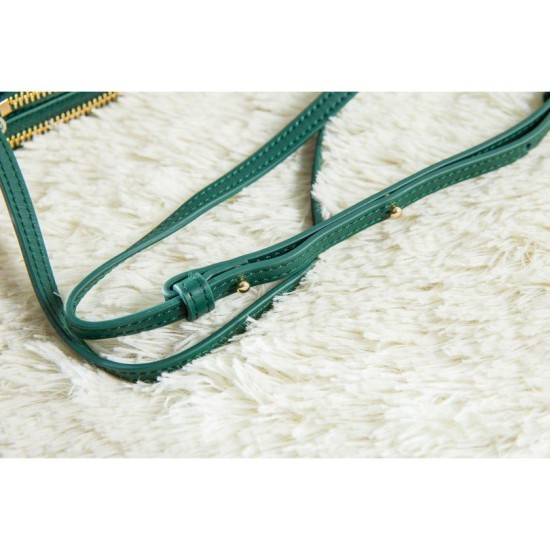 Replica Celine Large Trio Crossbody Bag In Green Calfskin
