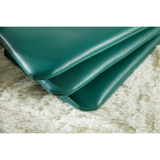 Replica Celine Large Trio Crossbody Bag In Green Calfskin