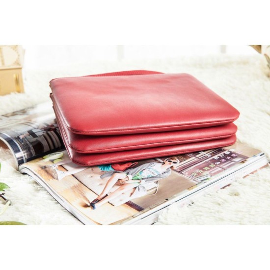 Fake Celine Large Trio Crossbody Bag In Red Calfskin Replica