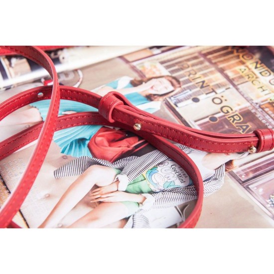 Fake Celine Large Trio Crossbody Bag In Red Calfskin Replica