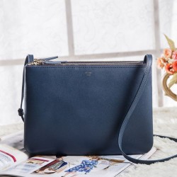 Fake Celine Large Trio Crossbody Bag In Royalblue Calfskin Replica